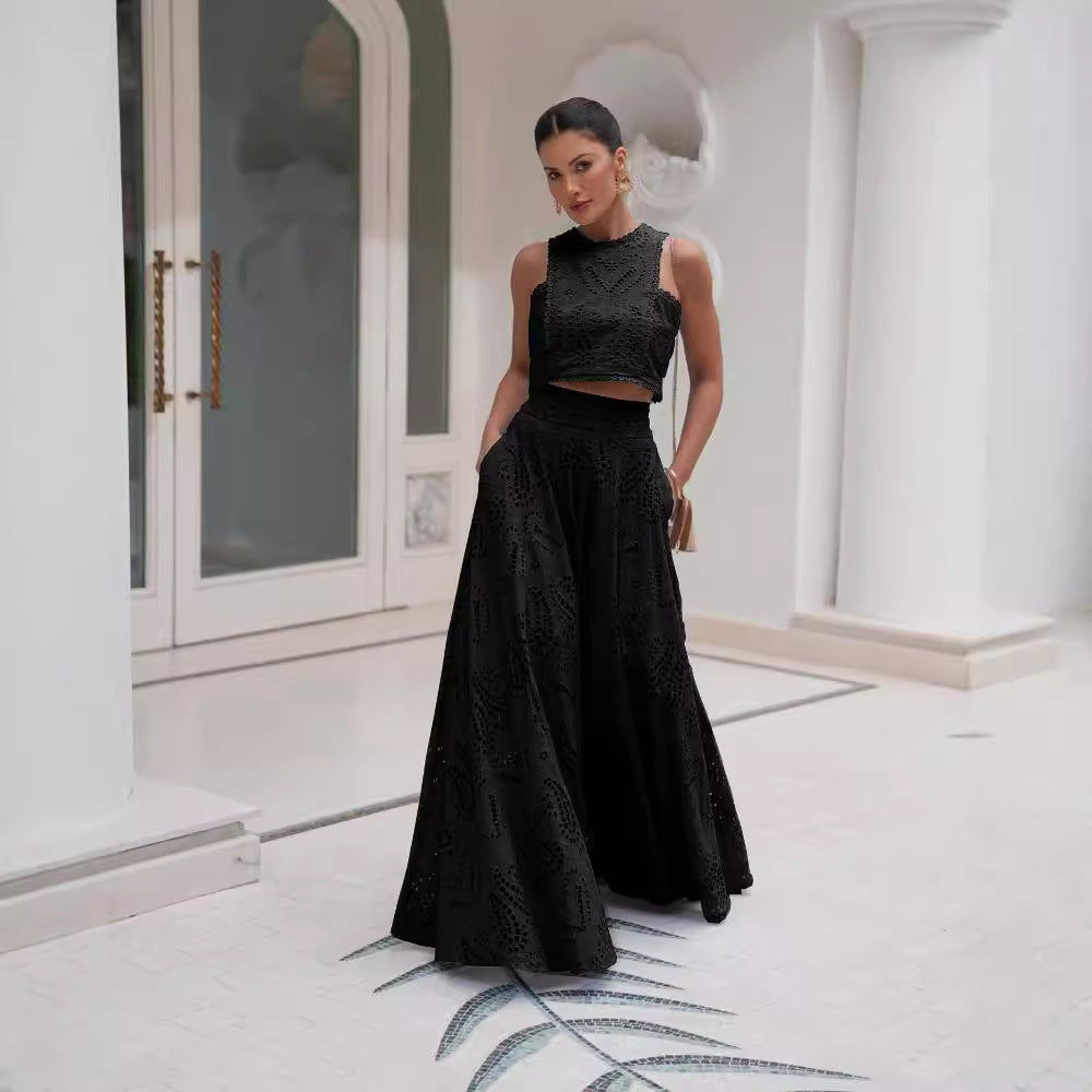 detailed eyelet two-piece set