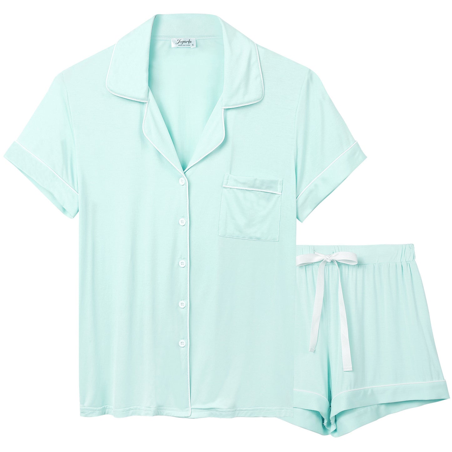 Modal pajama short-sleeved shirt and shorts two-piece set