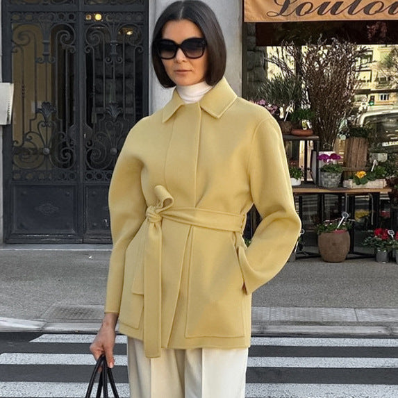 long lapel long-sleeved overcoat