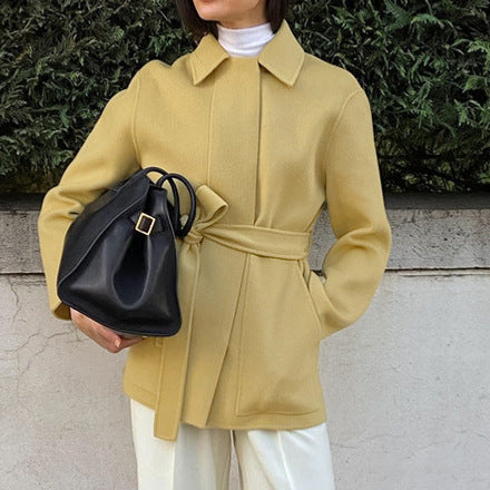 long lapel long-sleeved overcoat