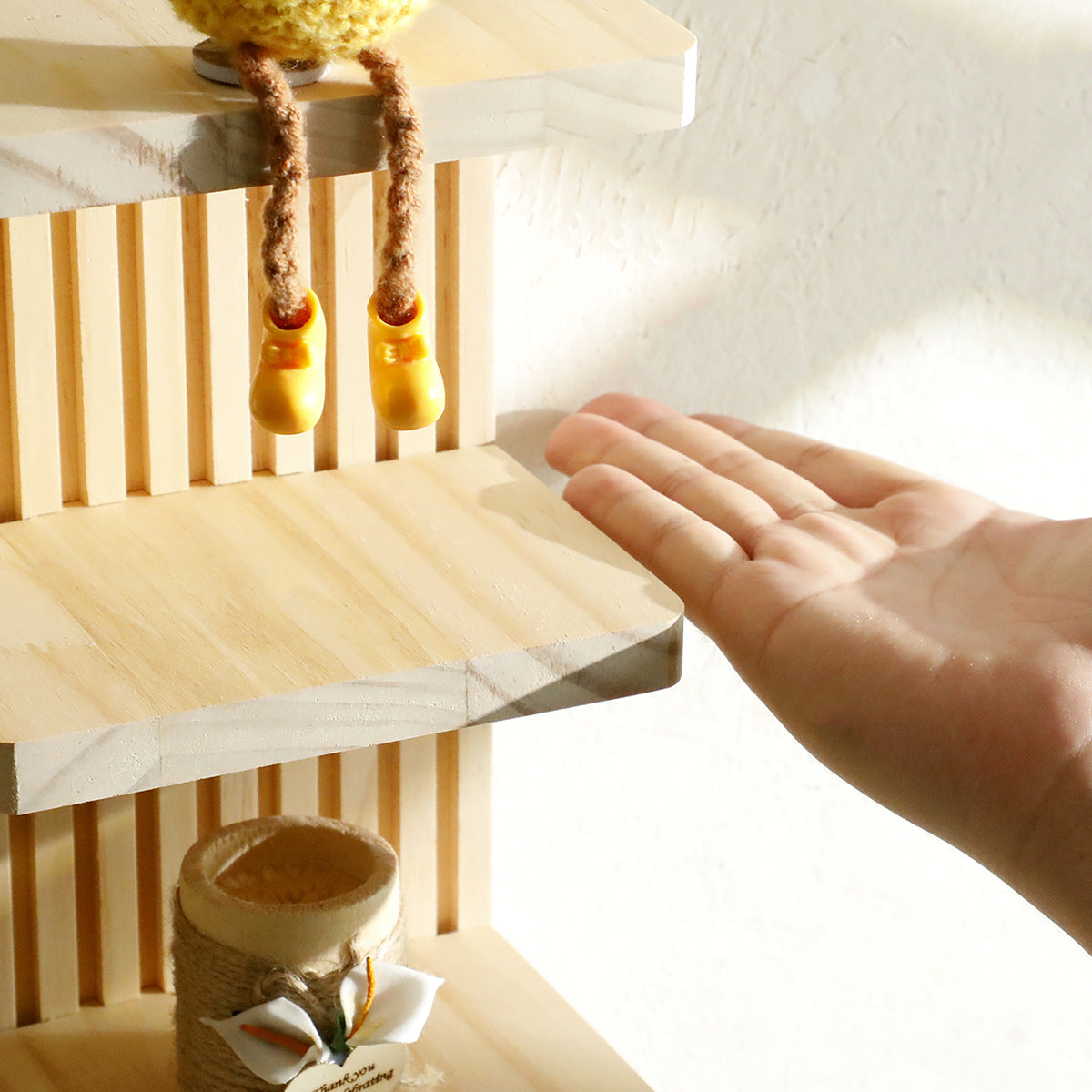 Arched solid wood display rack