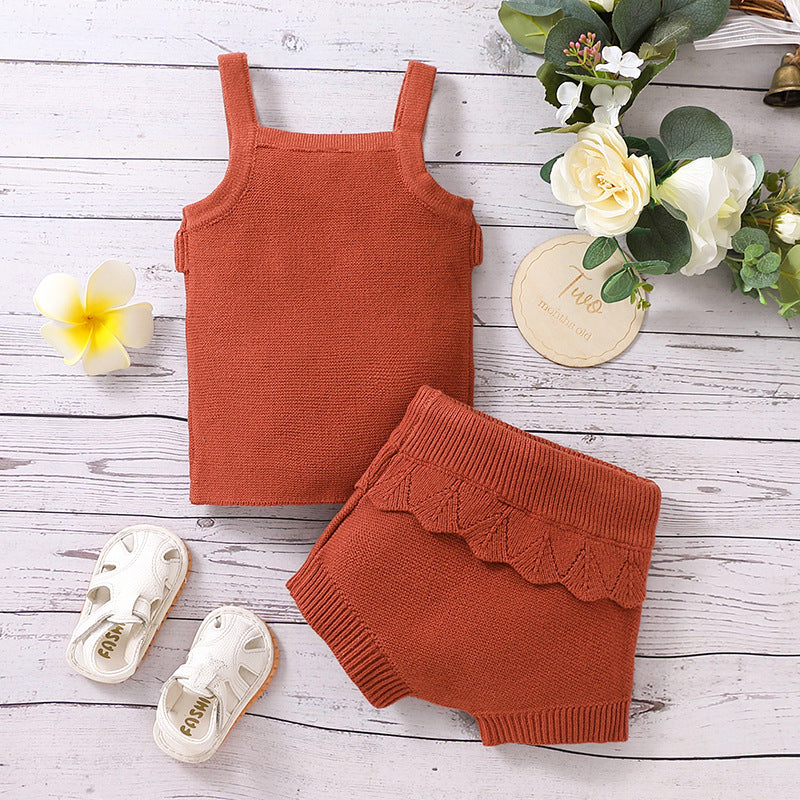 knitted 2pcs set summer