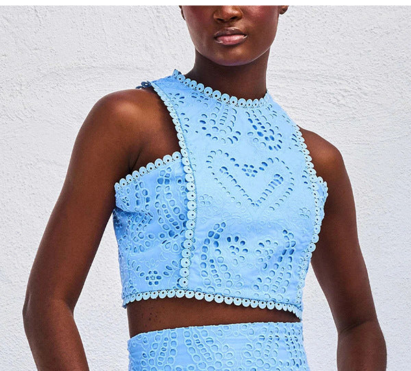 detailed eyelet two-piece set
