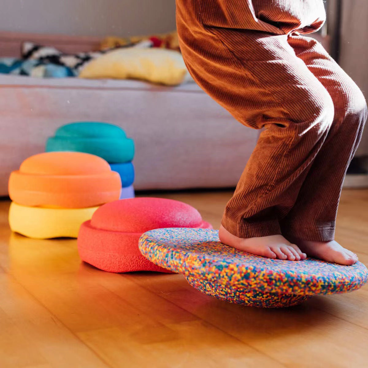 Rainbow river stone sense training balance board
