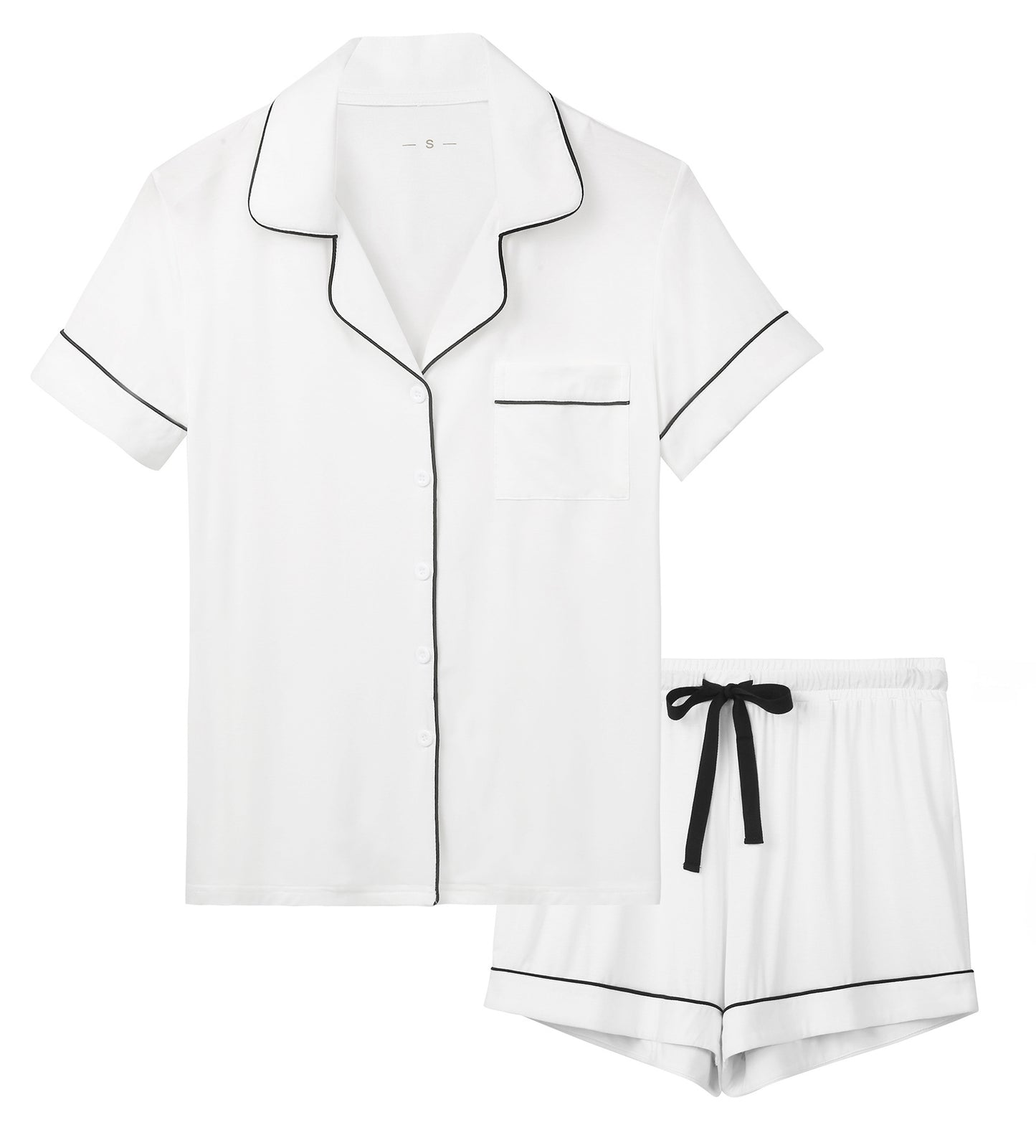 Modal pajama short-sleeved shirt and shorts two-piece set