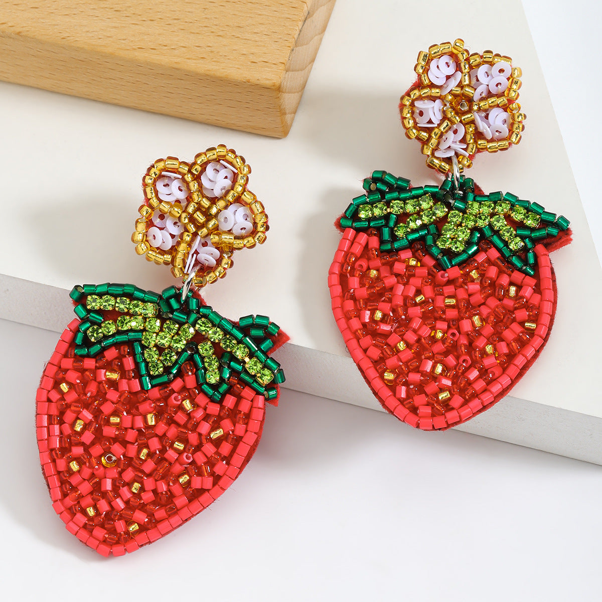 strawberry sequined earrings