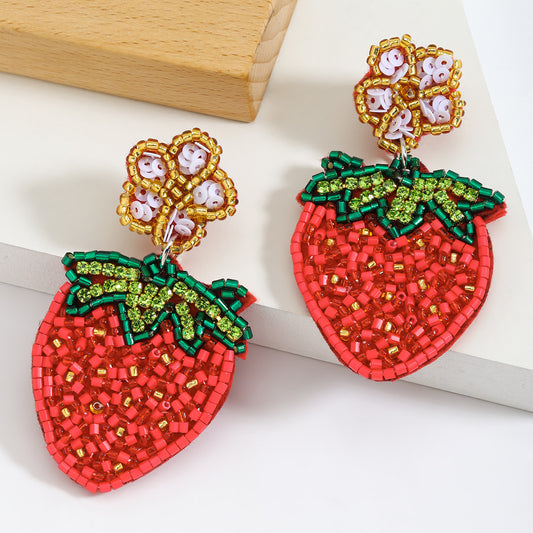 strawberry sequined earrings