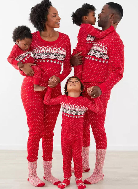 winter printed pajama set