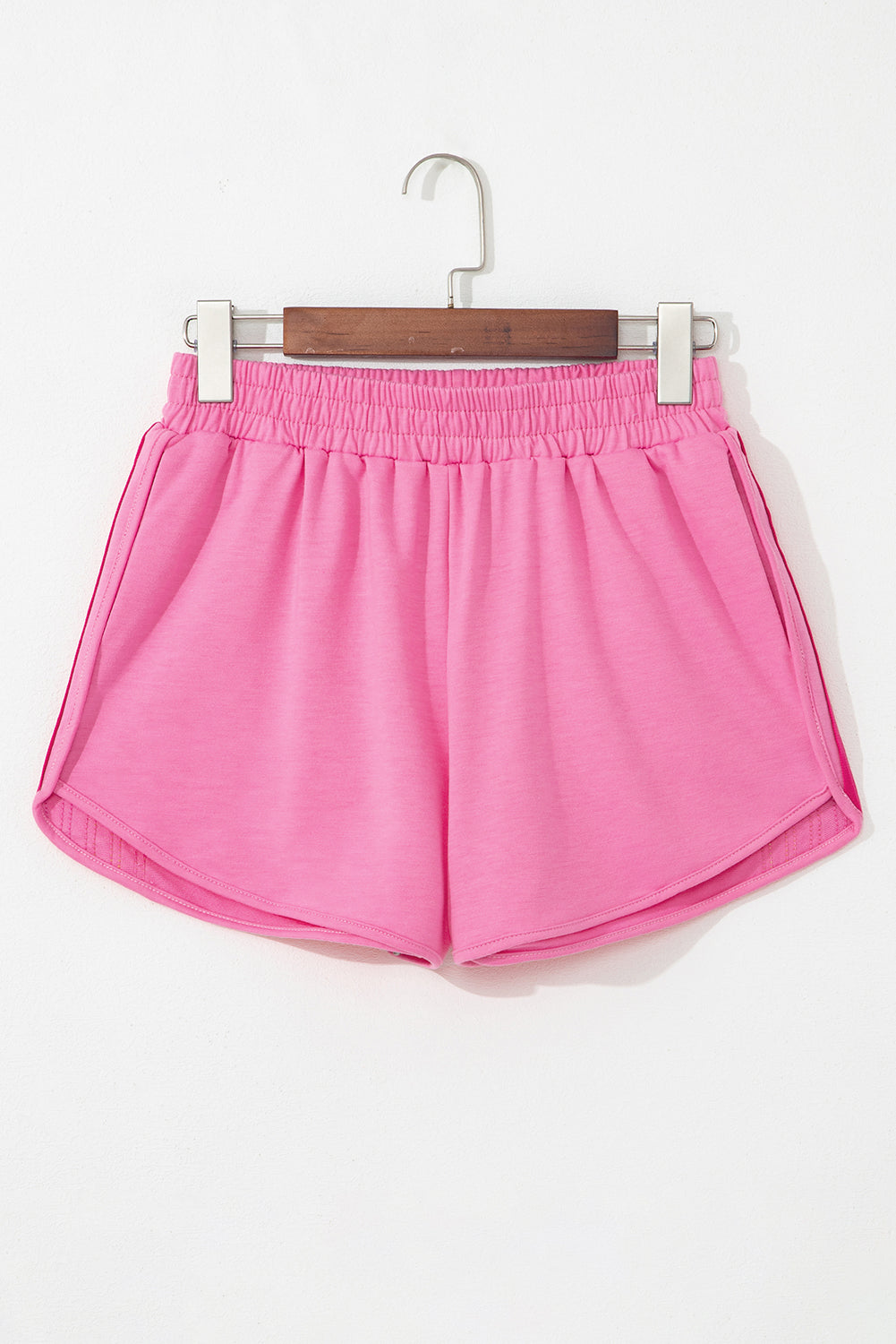 Bonbon Color Block Striped Elastic High Waist Active Shorts