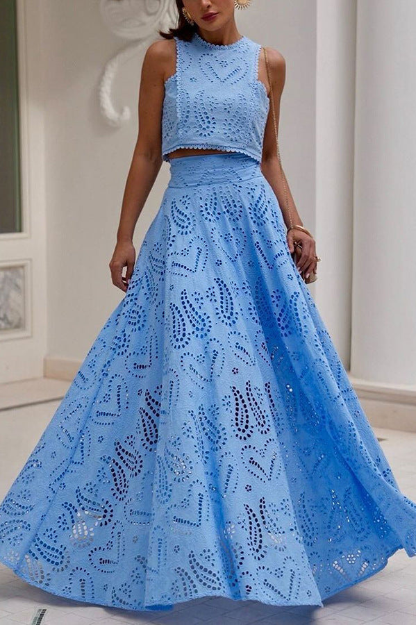 detailed eyelet two-piece set