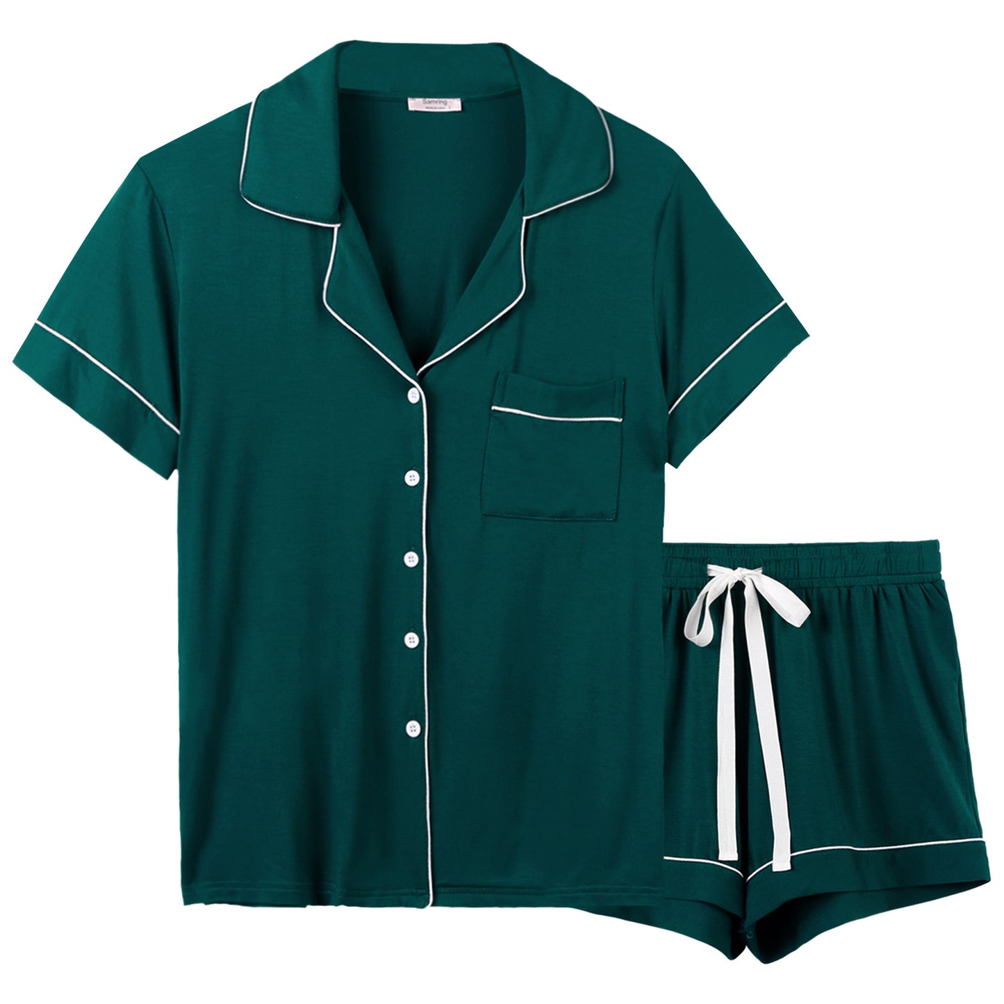 Modal pajama short-sleeved shirt and shorts two-piece set