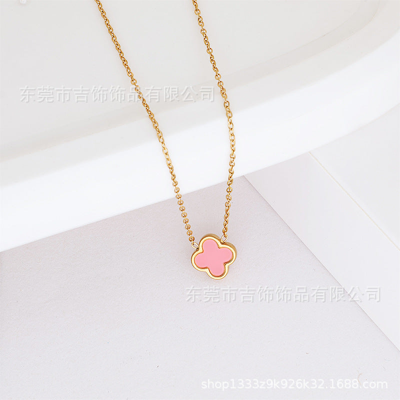 Lucky Double-sided 18k mother-of-Pearl Necklace pink