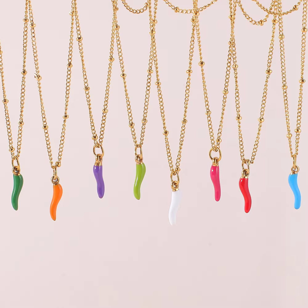 Colorful little chili pepper pendant