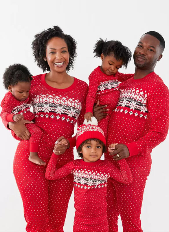 winter printed pajama set