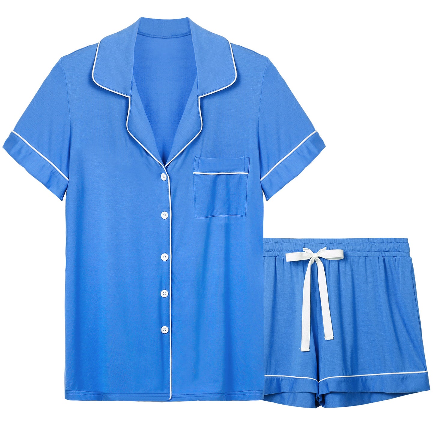 Modal pajama short-sleeved shirt and shorts two-piece set