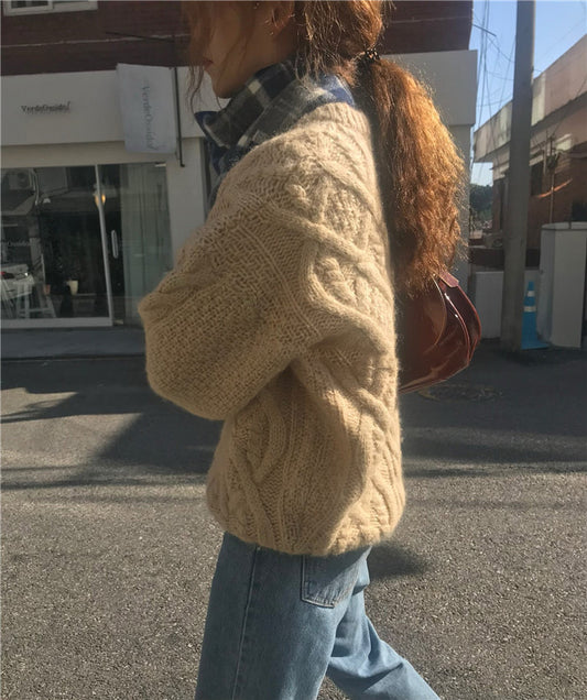 cable knit chunky sweater