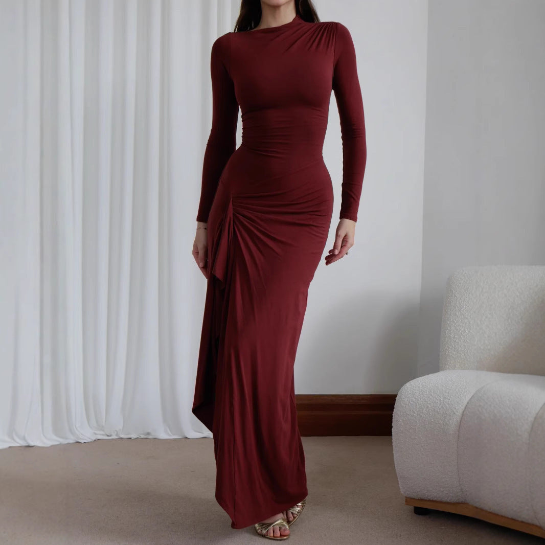 Spring women's clothing , form-fitting and slimming slit dress