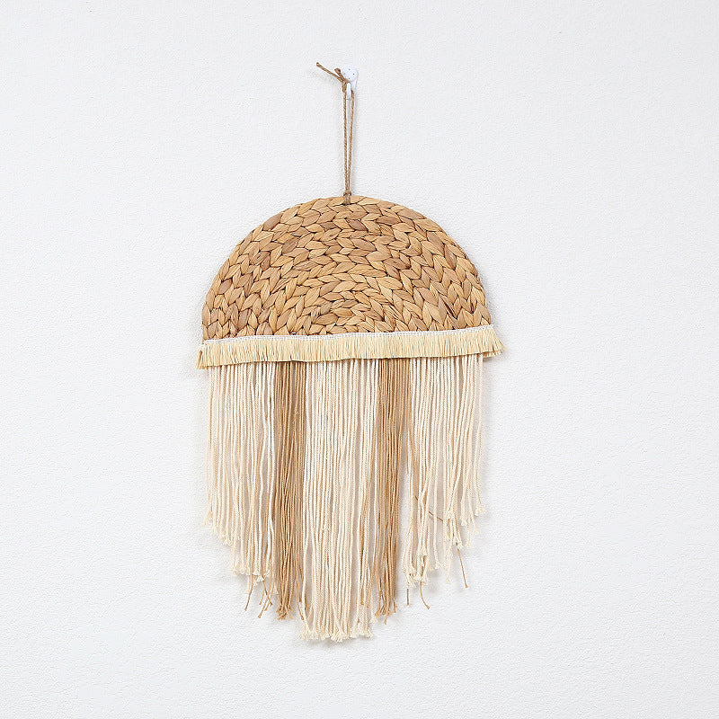 Half round fringe pendant wall hanging