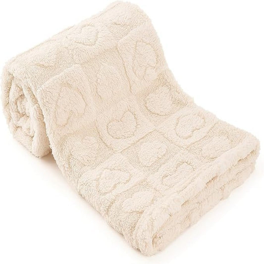 thick blanket with solid jacquard cotton fleece in multiple colors
