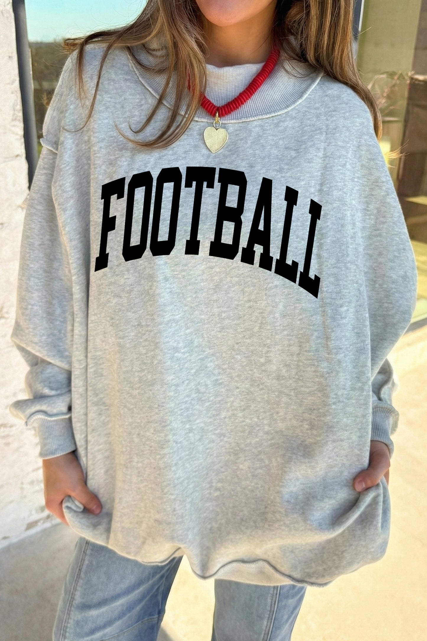 Reversible FOOTBALL GAMEDAY Double Side Printed High Neck Reversible Sweatshirt
