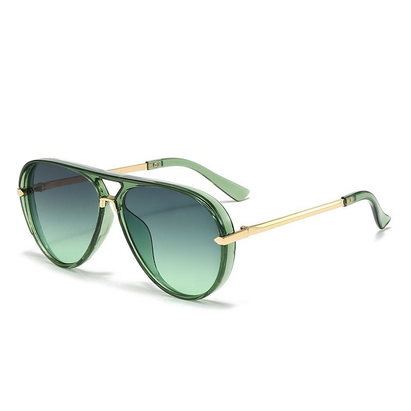 vivid color translucent large frame aviator sunglasses
