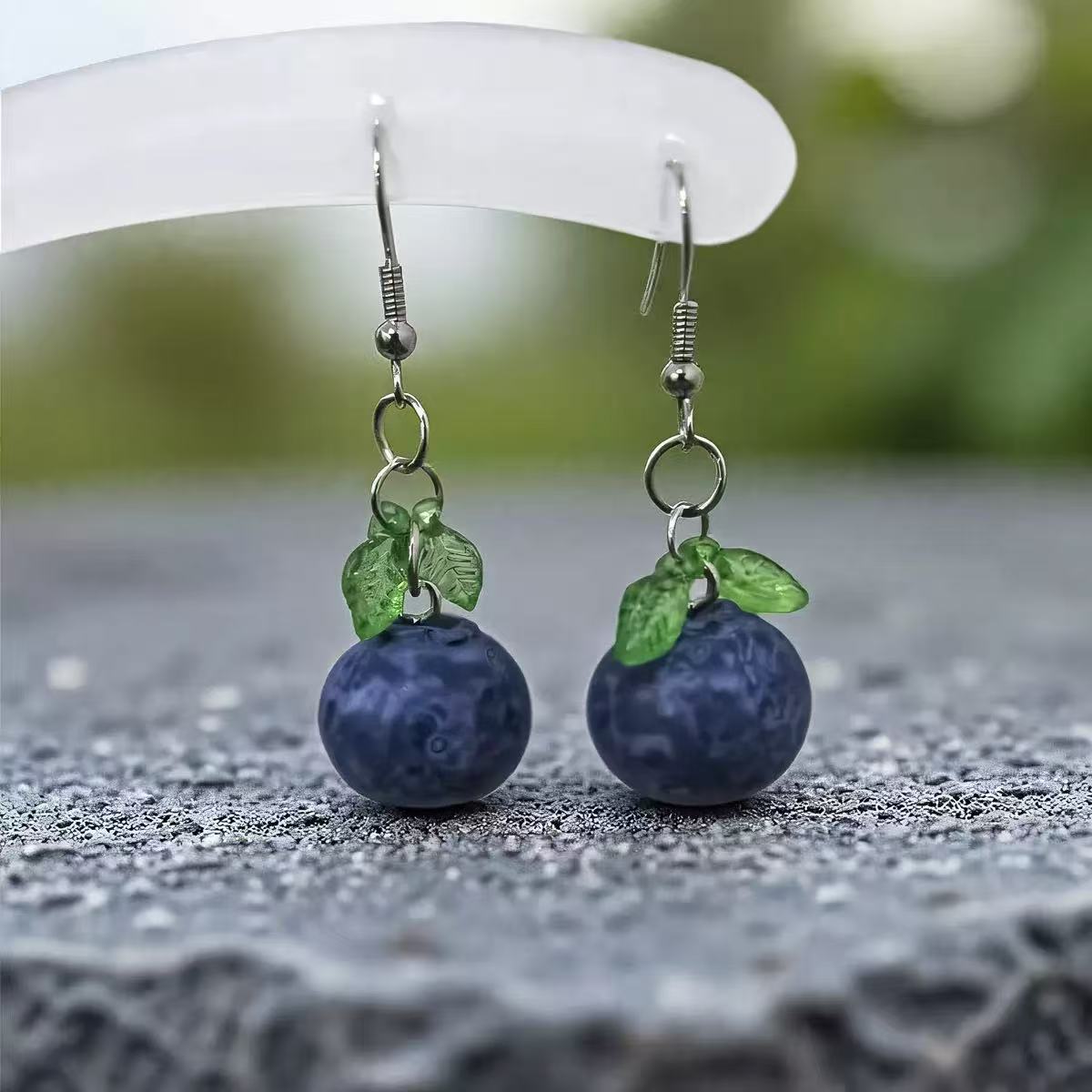 blueberry pendant earrings