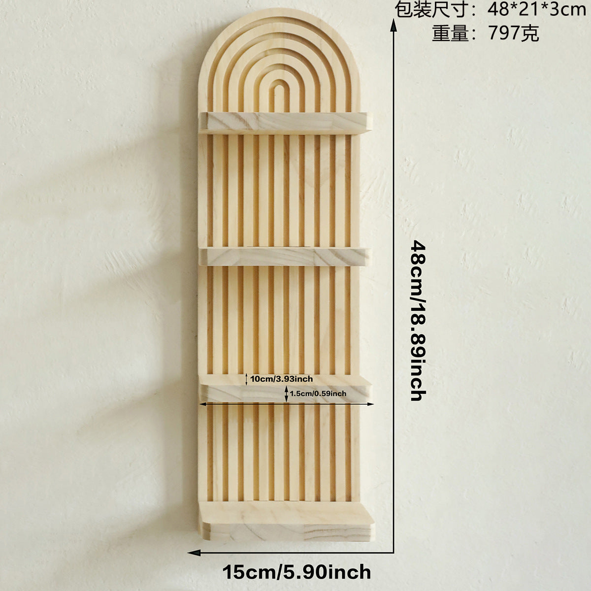 Arched solid wood display rack