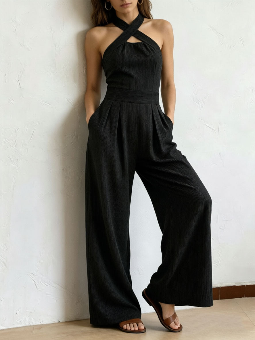 cross-neck jumpsuit