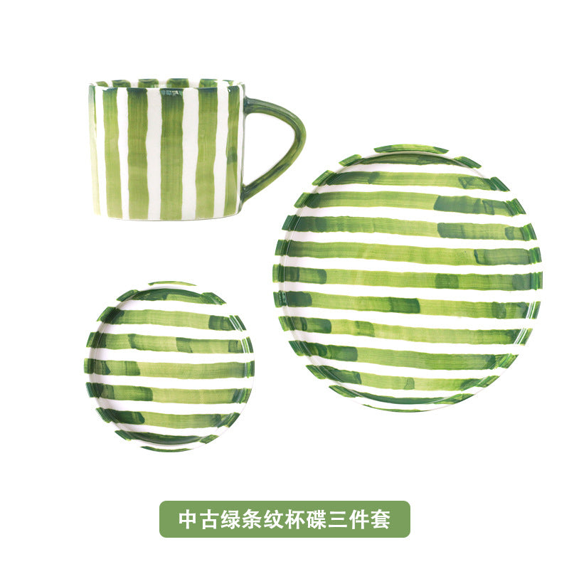 Ceramic coffee cups, plates and saucers sets