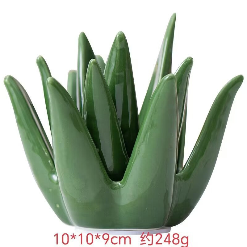 Ceramic cactus aloe vera ring storage