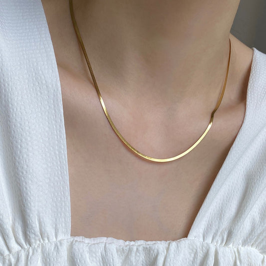 18K plated flat chain