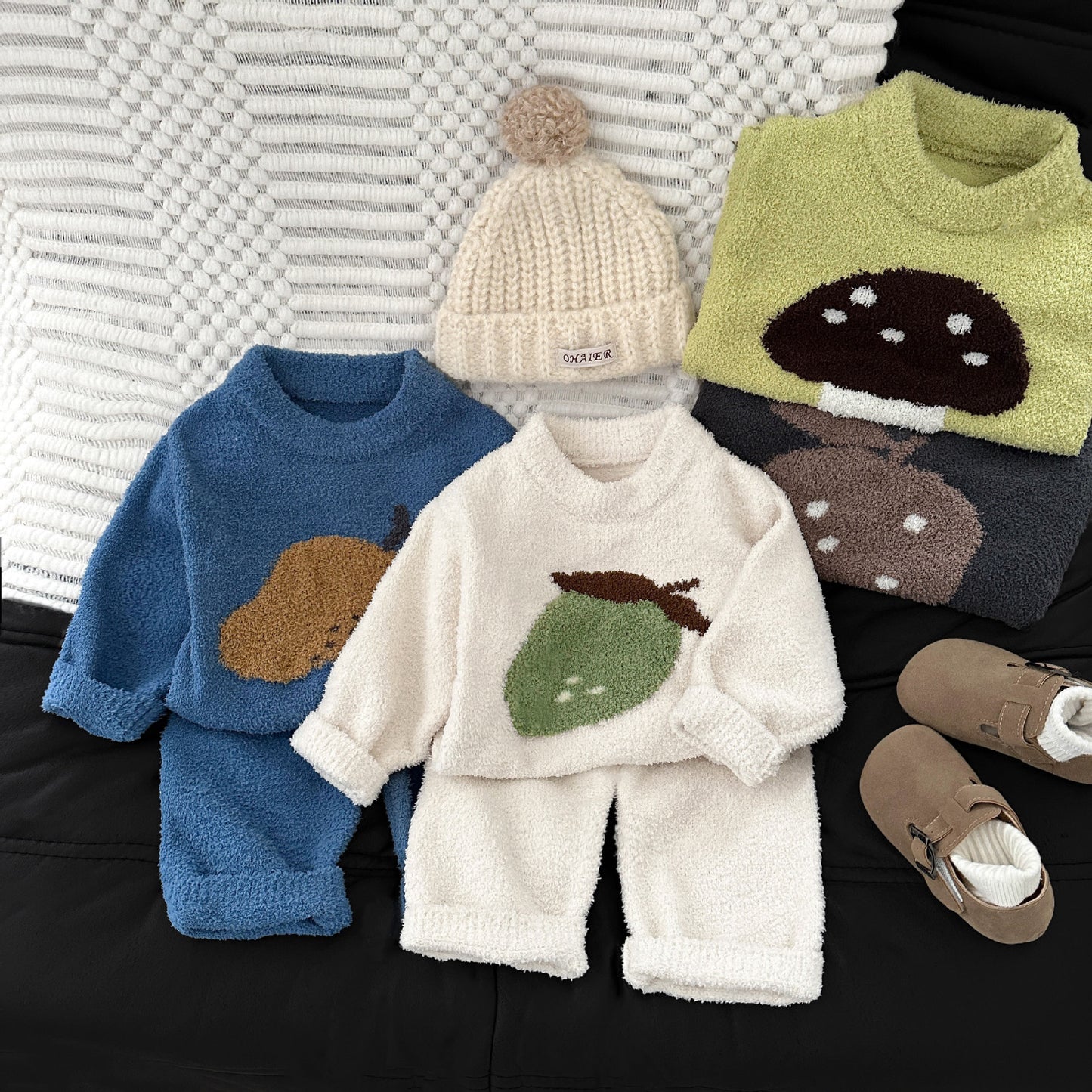 two-piece sets of thick fleece