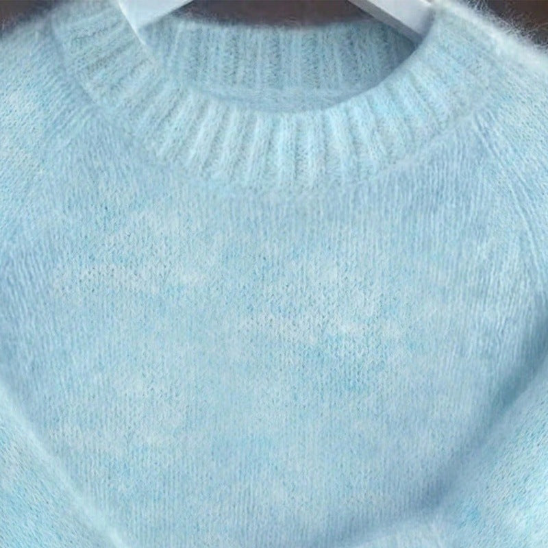 long-sleeved sweater, round-neck pullovers