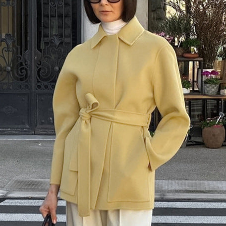 long lapel long-sleeved overcoat
