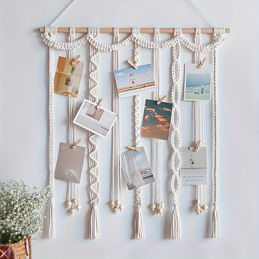 Wind woven photo wall, Bohemian hanging ornaments