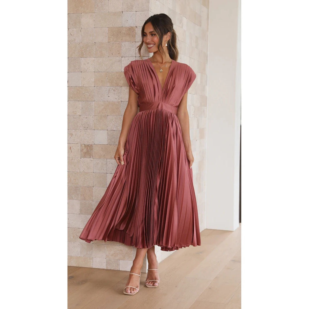 Casual loose zipper sleeveless dress