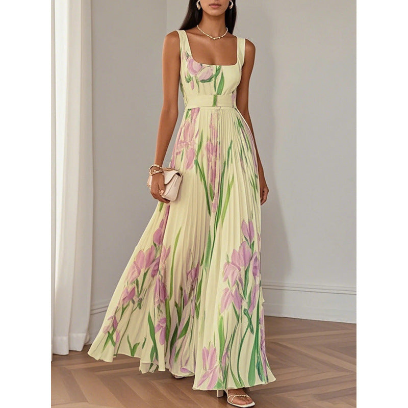 floral pleated dress