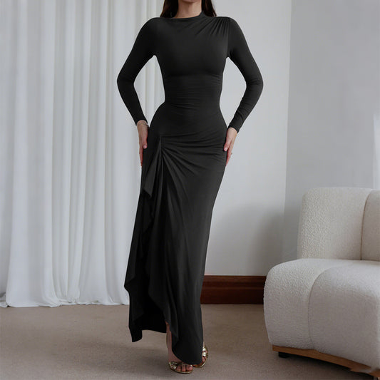 long dress with draping detail