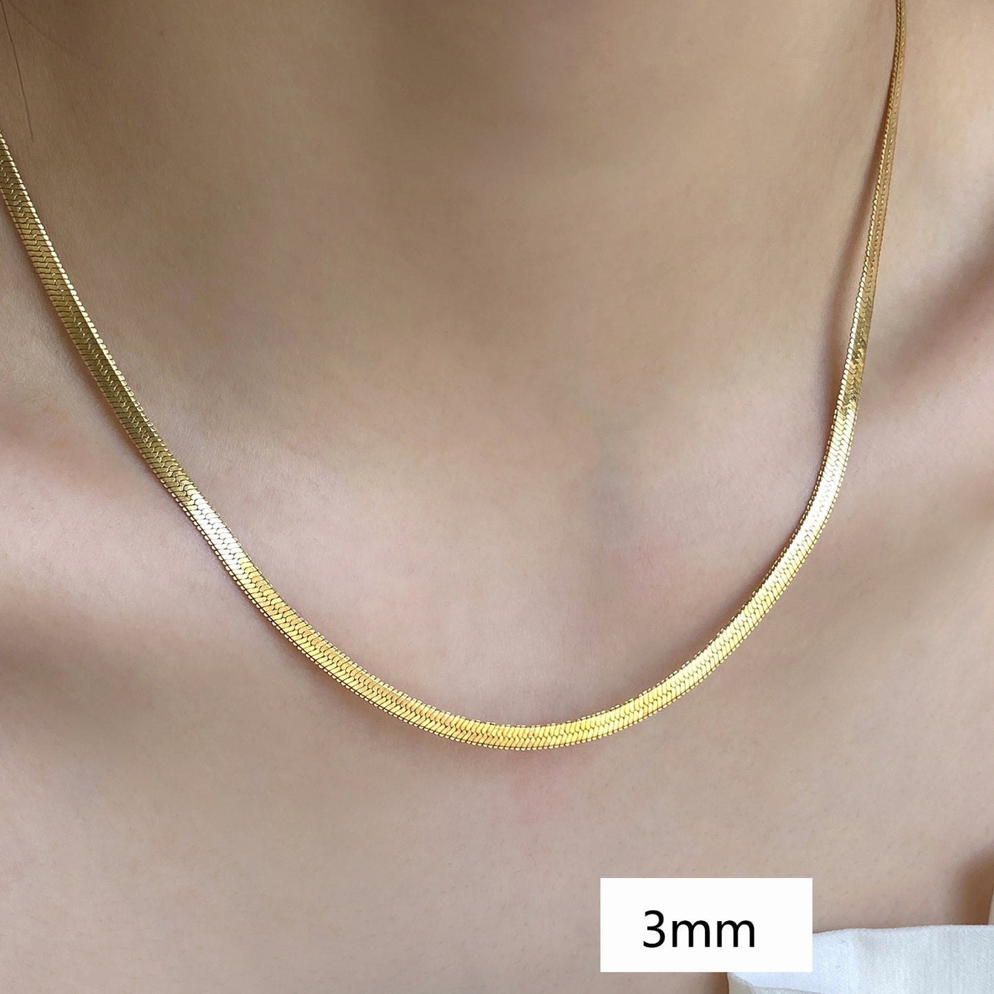 18K plated flat chain