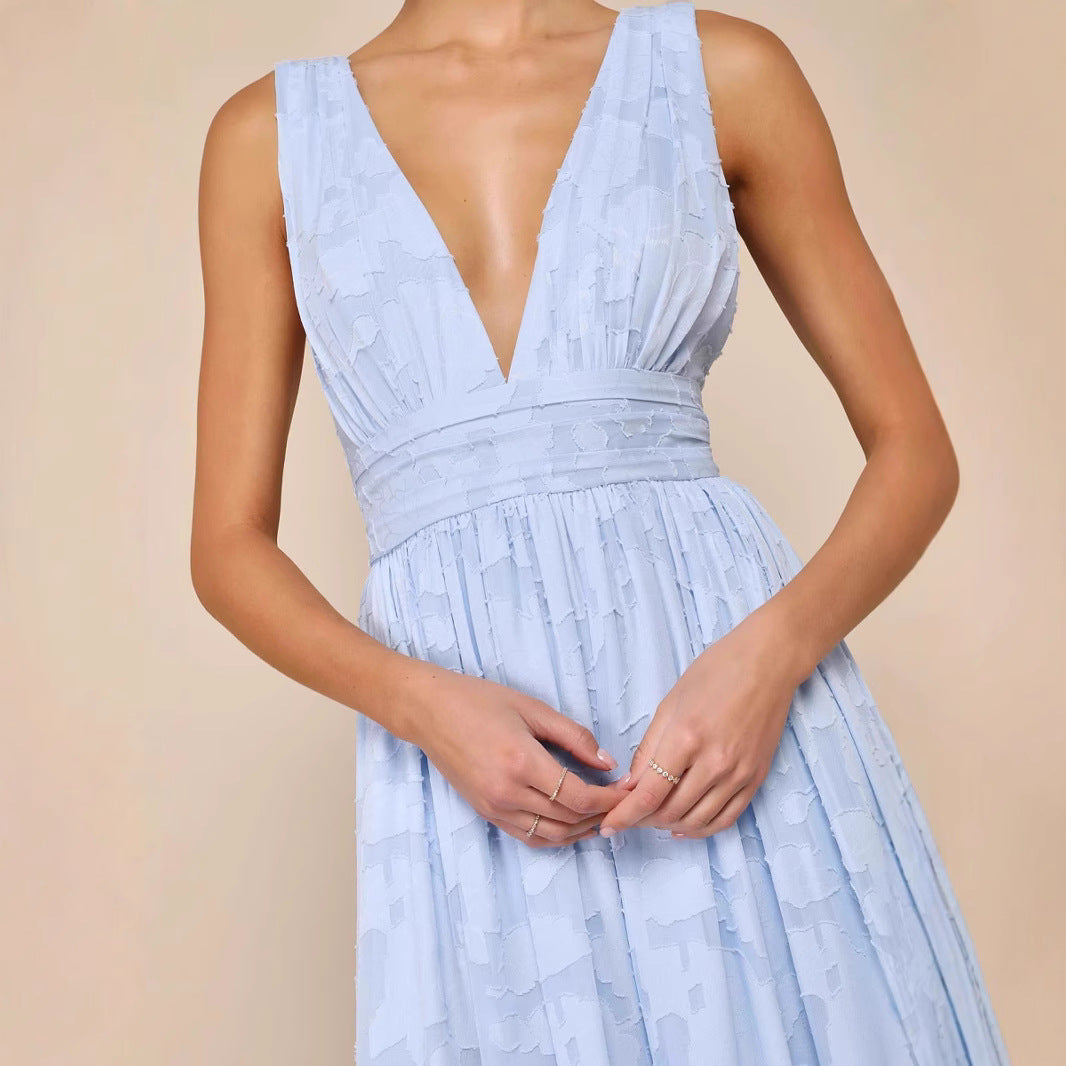 Backless halter dress for women