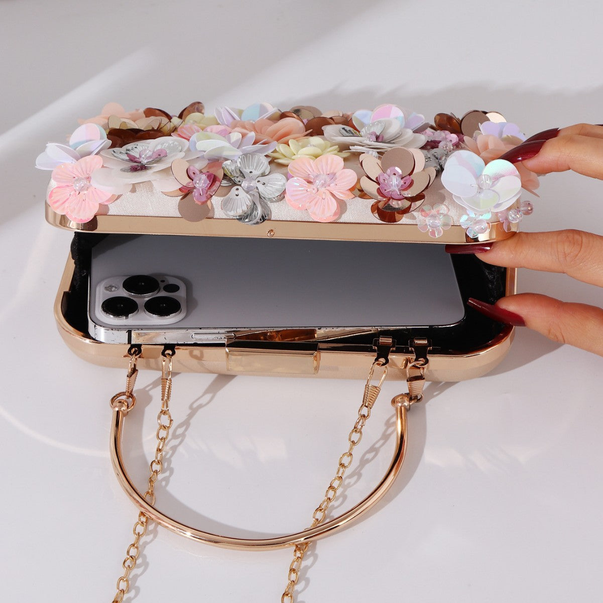 flower beaded bag