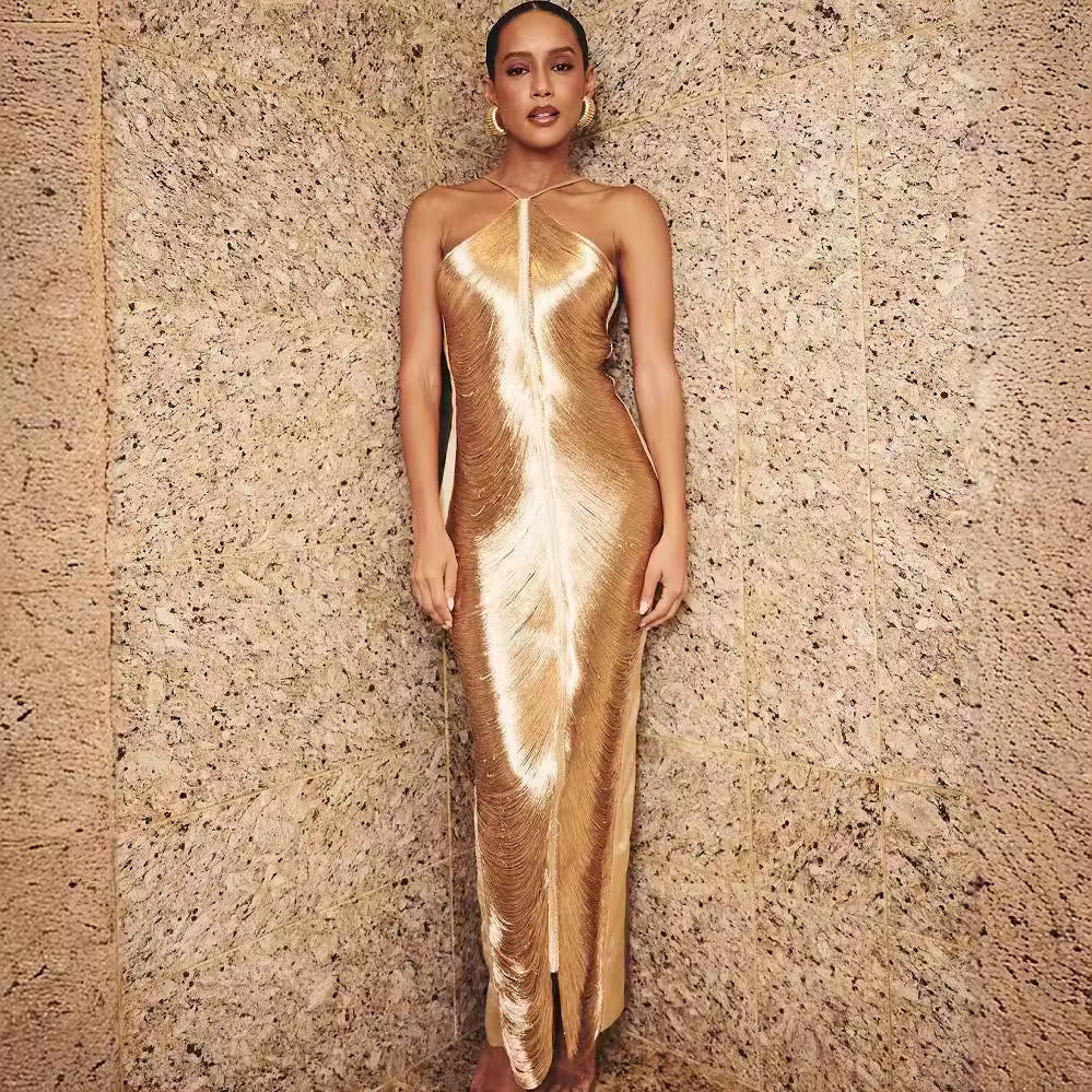 slinky halter dress