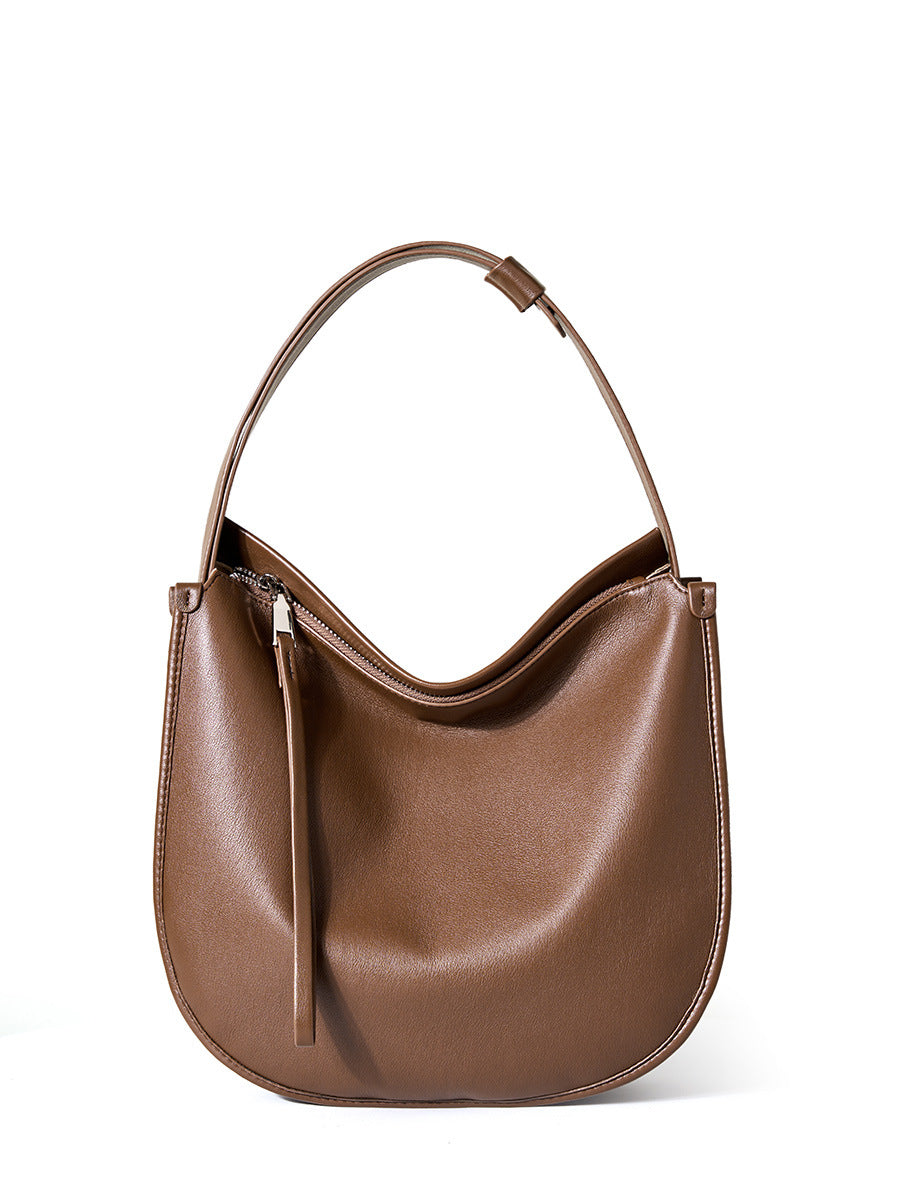 soft leather tote bag, large capacity single-shoulder