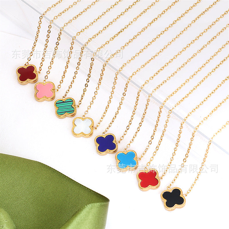 Lucky Double-sided 18k mother-of-Pearl Necklace pink