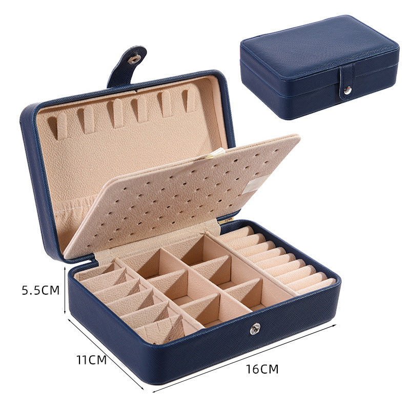 Leather portable jewelry box