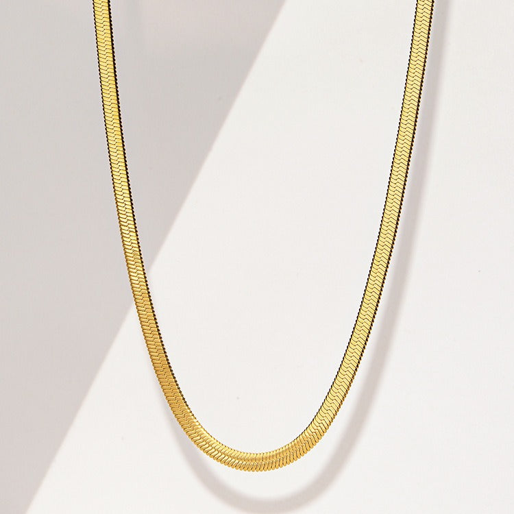 18K plated flat chain