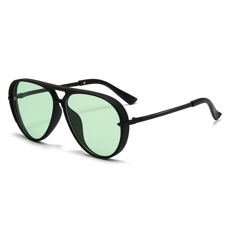 vivid color translucent large frame aviator sunglasses