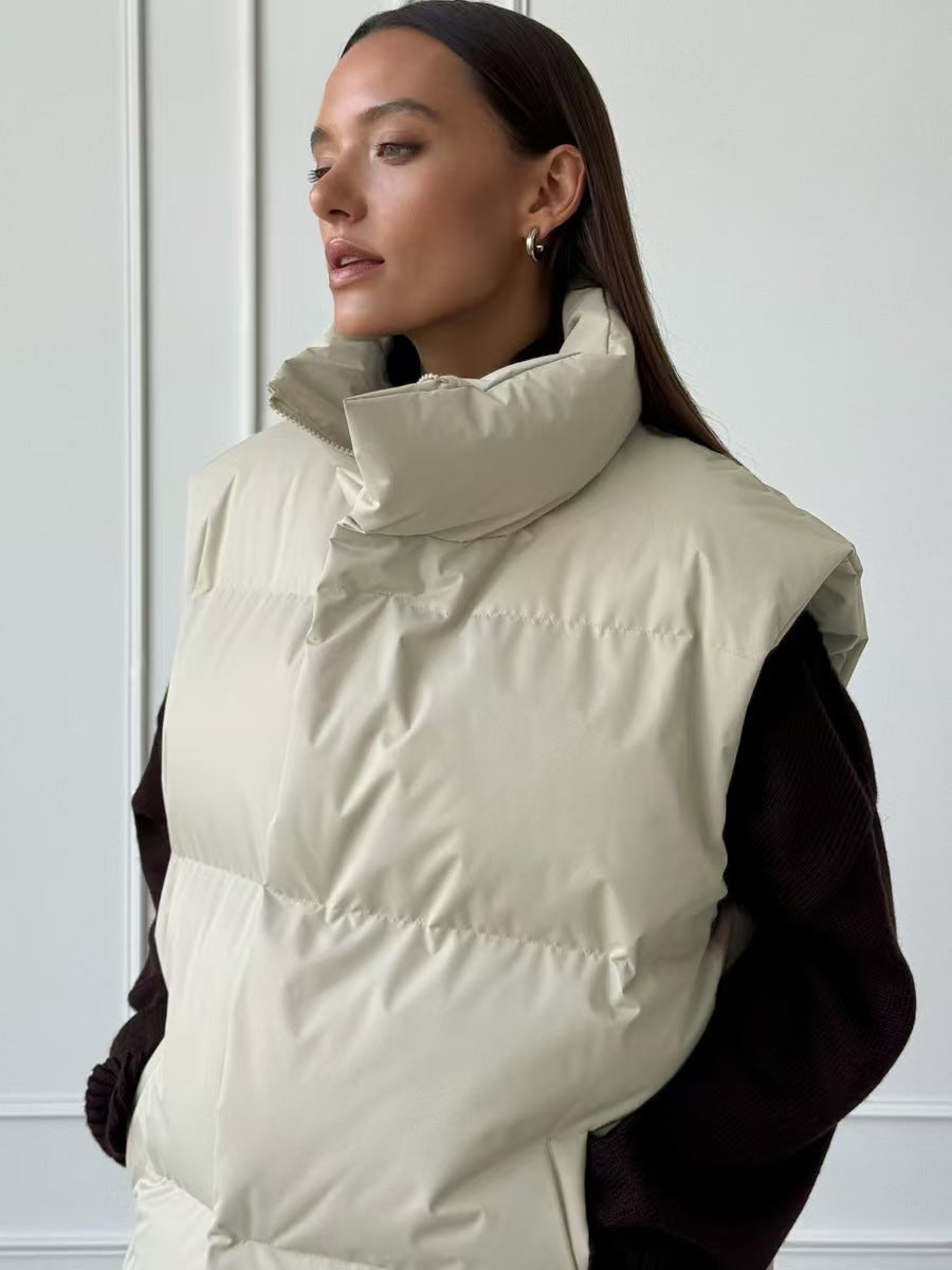 women's stand-up collar puffy vest