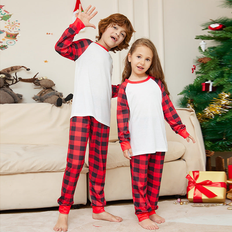 new red and white plaid Christmas family pajamas