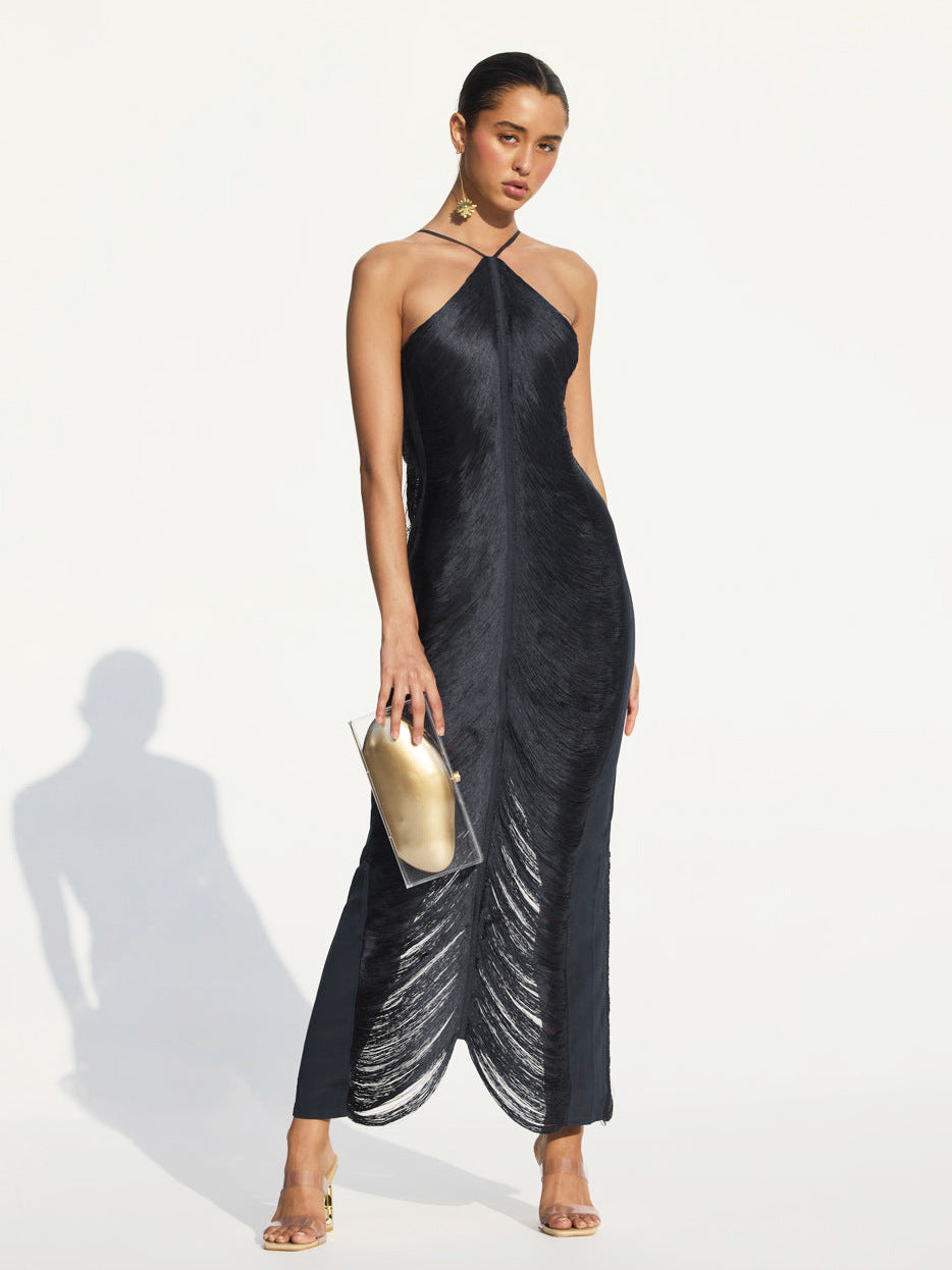 slinky halter dress